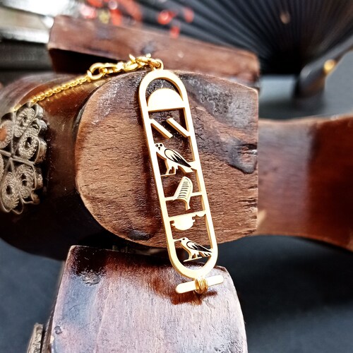 Egyptian Personalised Name Necklace Sterling Silver Oxidized Etsy