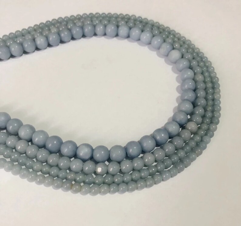 Natural Blue Angelite Gemstone Beads. Semi Precious Gemstone. | Etsy