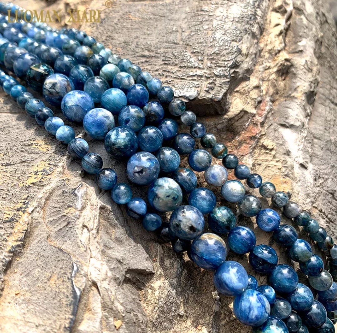 Natural Kyanite Stone Beads. Natural Stone Beads. Smooth Etsy