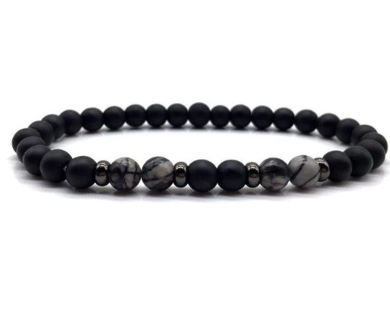 Lovers Gift Men Women Yoga Jewelry Gift Bracelet Natural Stone Bracelet Matte Black Gold Silver Charm Beads Bracelet Grade AAA+6mm
