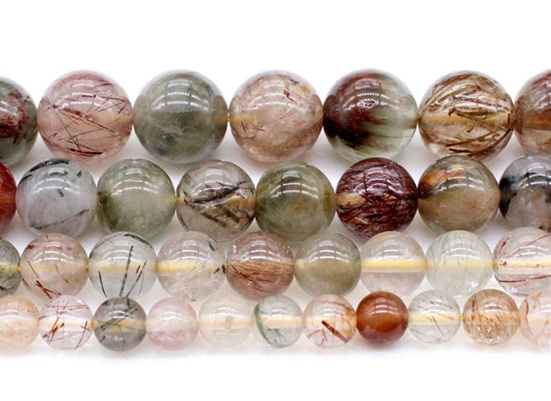 Natural Superior Quality Rutilated Quartz Gemstone Beads Needle Work Grade AAA+ 4681012mm Jewelry Making gemstone Beads