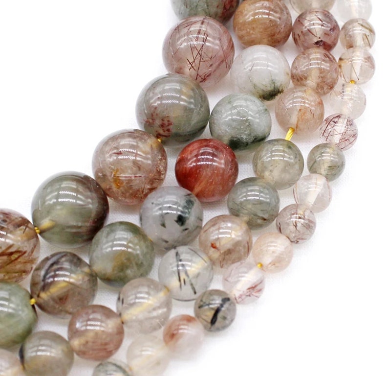 Natural Superior Quality Rutilated Quartz Gemstone Beads Needle Work Grade AAA+ 4681012mm Jewelry Making gemstone Beads