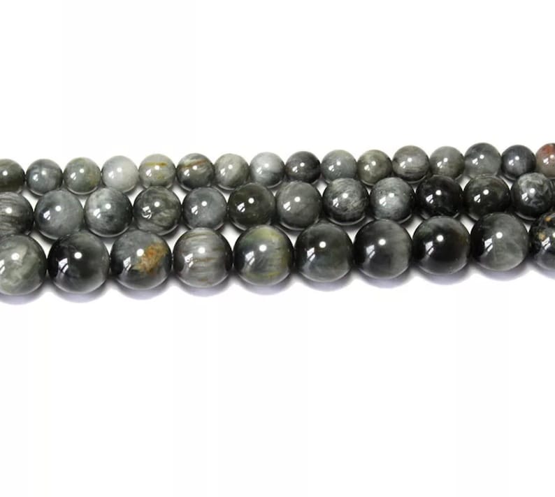 Natural Stone Beads Smooth Beads Natural Hawk/'s Eye Stone Beads Grade AAA+6810mm Beads. DIY Jewelry Making Bracelet Necklace Beads