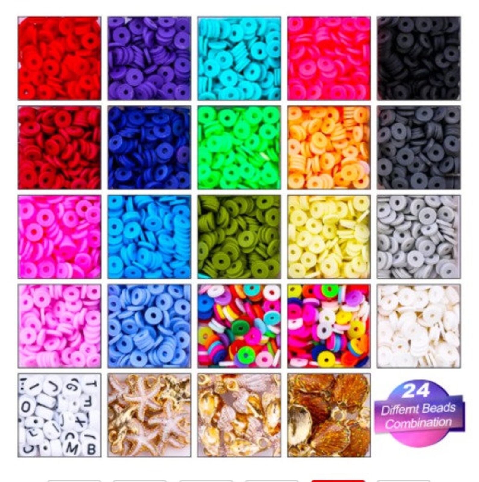 Polymer Clay Beads. DIY Crafts Kit. 4080pcs Box. Rondelle Etsy