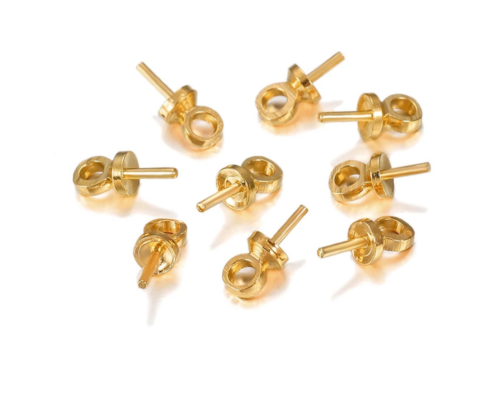 100pcs/lot Brass Half Hole Charm Pins. Pendant Screw Eye Pin - Etsy