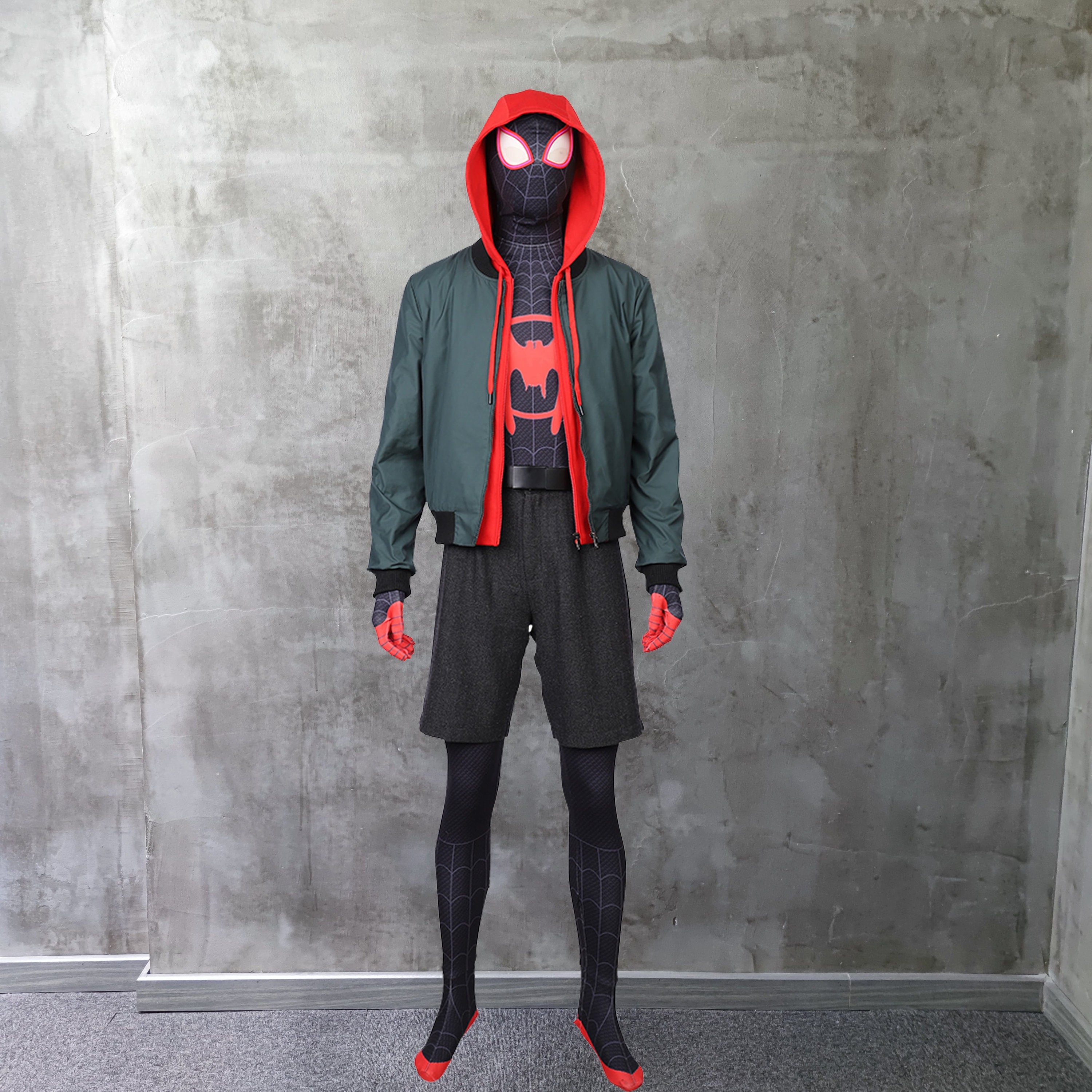 Miles Morales Costume Cosplay Suit New Spider Man Into the Etsy Polska