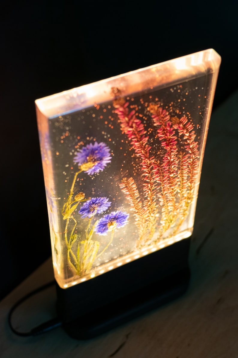 Epoxy lamp Epoxy Resin Table Lamp Modern Lamps for Tables LED Etsy