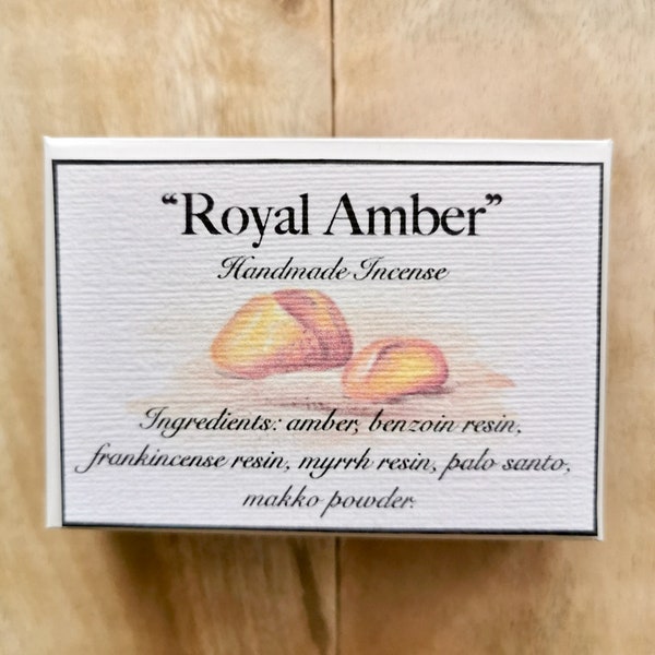 Royal Amber - cônes d’encens à reflux faits à la main (12 pcs) NATURELs à partir d’herbes et de résines