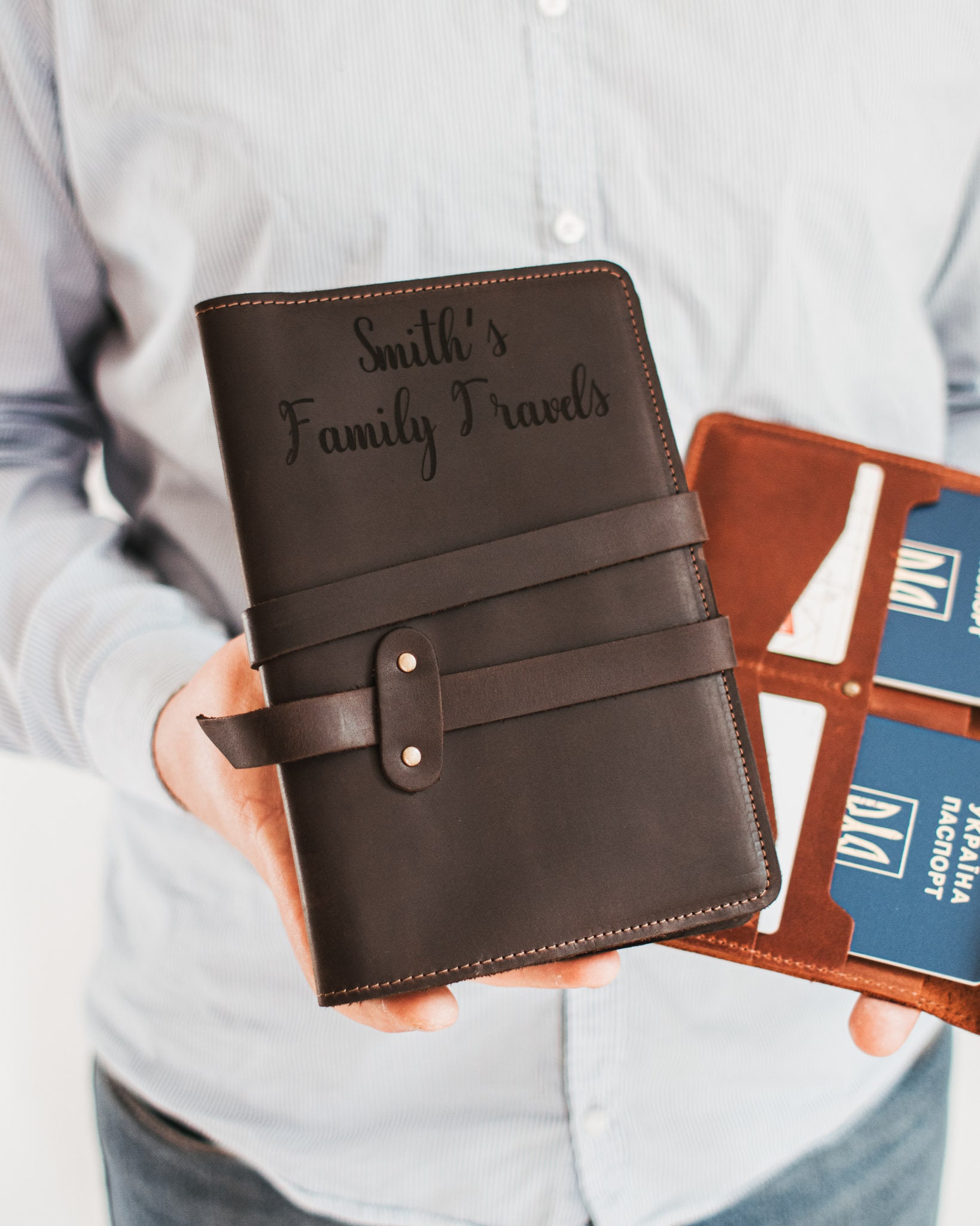 Family Passport Holder Genuine Leather Passport Holder Travel Etsy