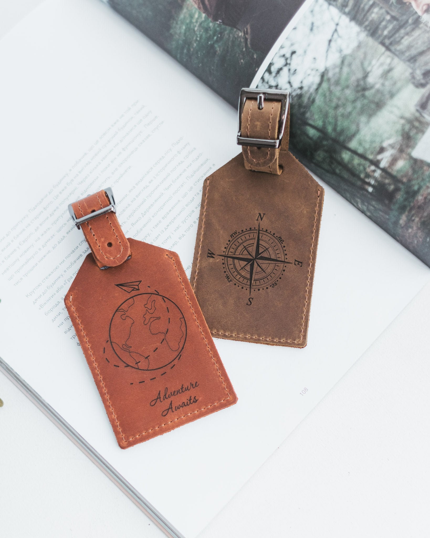 Genuine Leather Travel Tags Personalized Luggage Tags Monogram Etsy