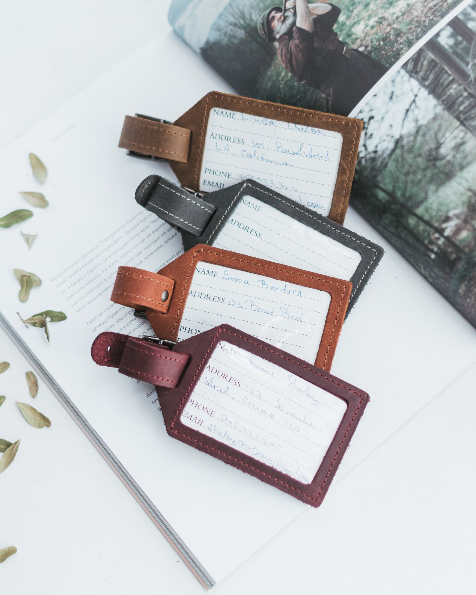 Genuine Leather Travel Tags Personalized Luggage Tags Monogram Etsy