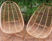 Mid-century Chair modern Wicker Rattan Sunroom Patio Lounge Balcony Arm Chair rattan Furniture Lounge boho Armchair pool area beach chair