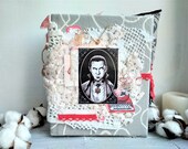 Large goth creepy junk journal for sale handmade Vampire journal homemade Gothic vintage chunky thick medieval hardcover