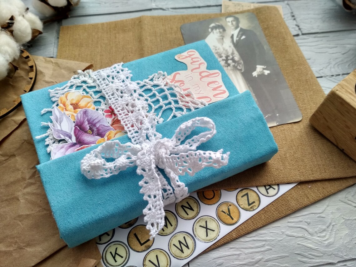 Wedding junk journal for sale homemade Unique floral blank Etsy