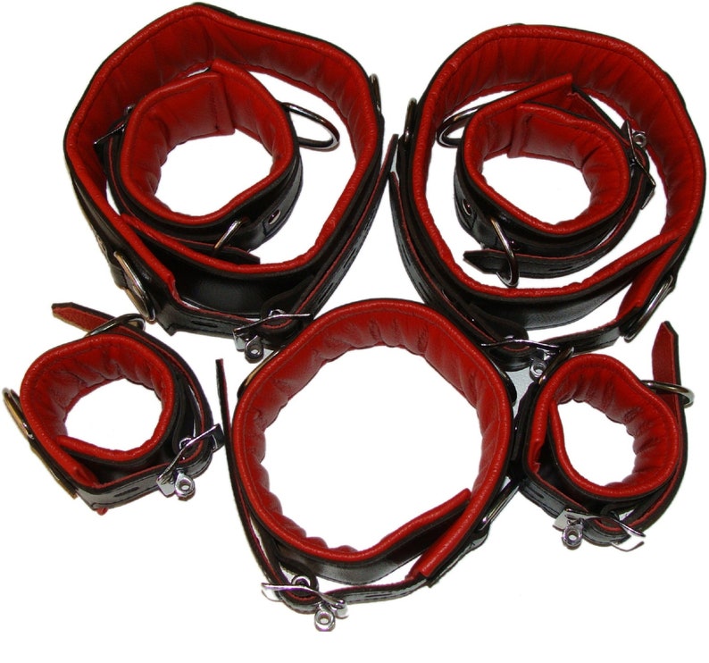Handmade Real Leather 7 Pieces Restraints Set Leather Neck Etsy