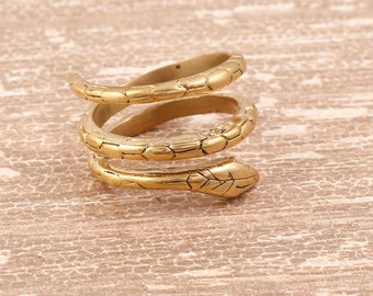 Spiral Snake Ring Reptile ring, Men Jewelry, brass rings, Silver Ring for women, Adjustable Ring, Mothers Day gift, Handmade Jewelry,