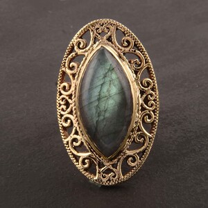 Labradorite Brass Ring,Rings For Women and men,Vintage Rings,Birthday gift,Boho Rings