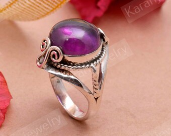 Handmade Amethyst Sterling Silver Ring, February Birthstone