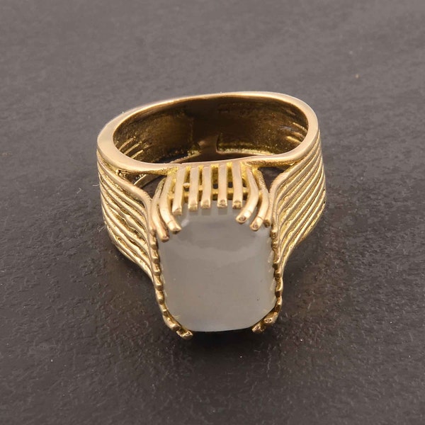Moonstone Ring,Brass Ring,rings for women,June Birthday Gift