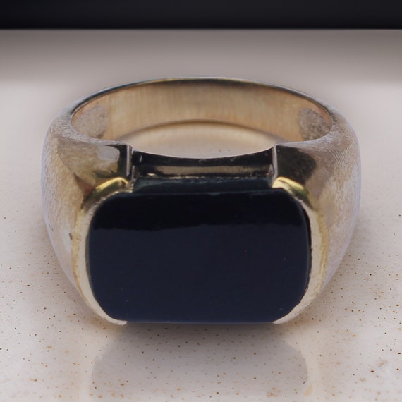 Bague homme tourmaline noire, bague au design unique, bague