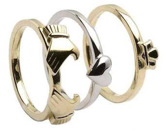 Gimmel fede Ring, Holding hands ring Claddagh band, Couple ring, Hug rings, Rings for Women, Gimmel fede Clasped hands ring,