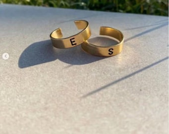 Chevalière initiale personnalisée, bague auriculaire en argent sterling