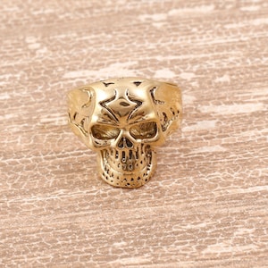 Life of Death Human Skull ring, Biker ring, men Ring,  Bronze rings, Birthday Gifts for Boyfriend, Indian Jewelry, handmade ring,
