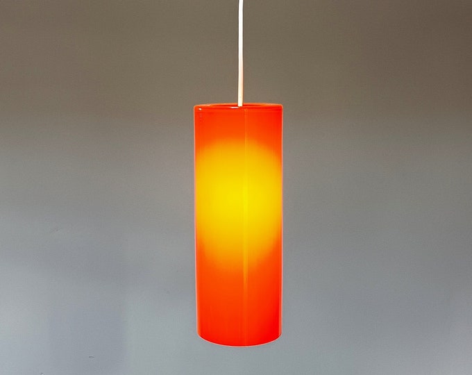 Danish minimalistic - orange handblown glass - mid century modern light - Danmark 1970s