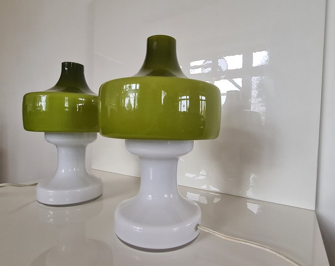 Midcentury glass set of 2 bed lights - 1970' design