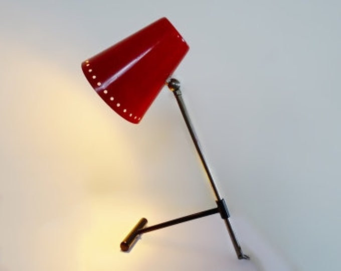Red Bambi Table Lamp by Floris Fiedeldij for Artimeta Soest, 1950s.