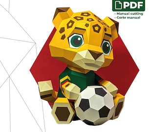 Zayú Papercraft 3D PDF Pattern & Template – FIFA World Cup 2026 Mascot | Low Poly DIY Soccer Decor | Paper Model