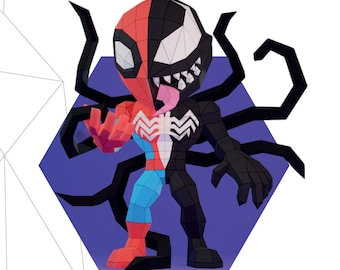 Toxic Spider Papercraft 3D, pepakura Pdf template Low polygonal Paper Sculpture Diy Decor home loft office gift