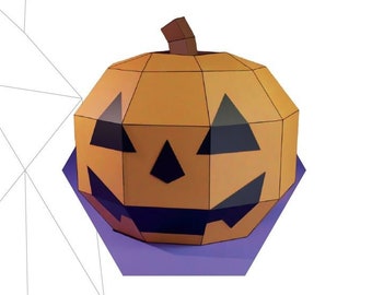 Calabazas Pumpkin Papercraft 3D, pepakura Pdf template Low polygonal Paper Sculpture Diy Decor home loft office gift