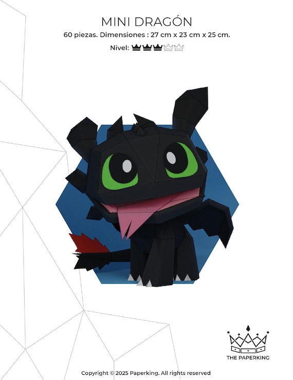 ミニトゥースレスペーパークラフト3D – ローポリPDF SVG DXF