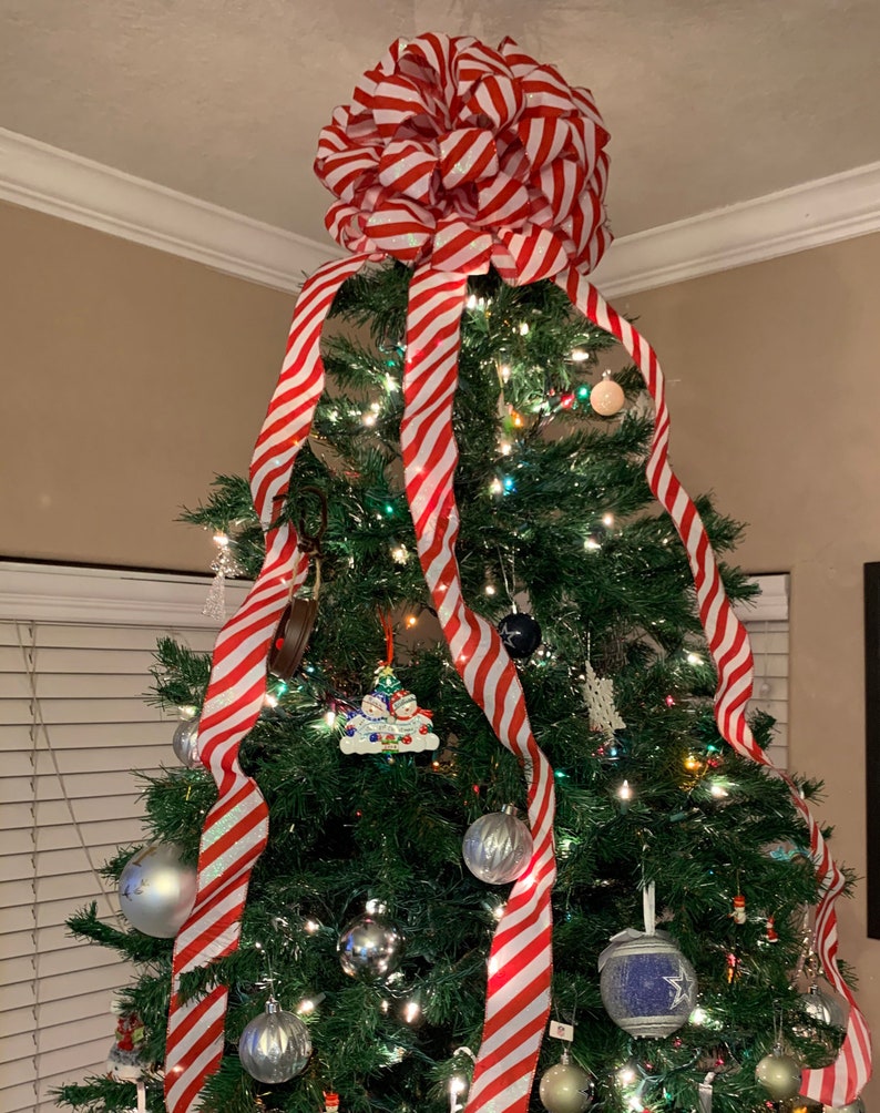 Giant Tree Topper Candy Cane Tree Topper Red and White Tree Etsy