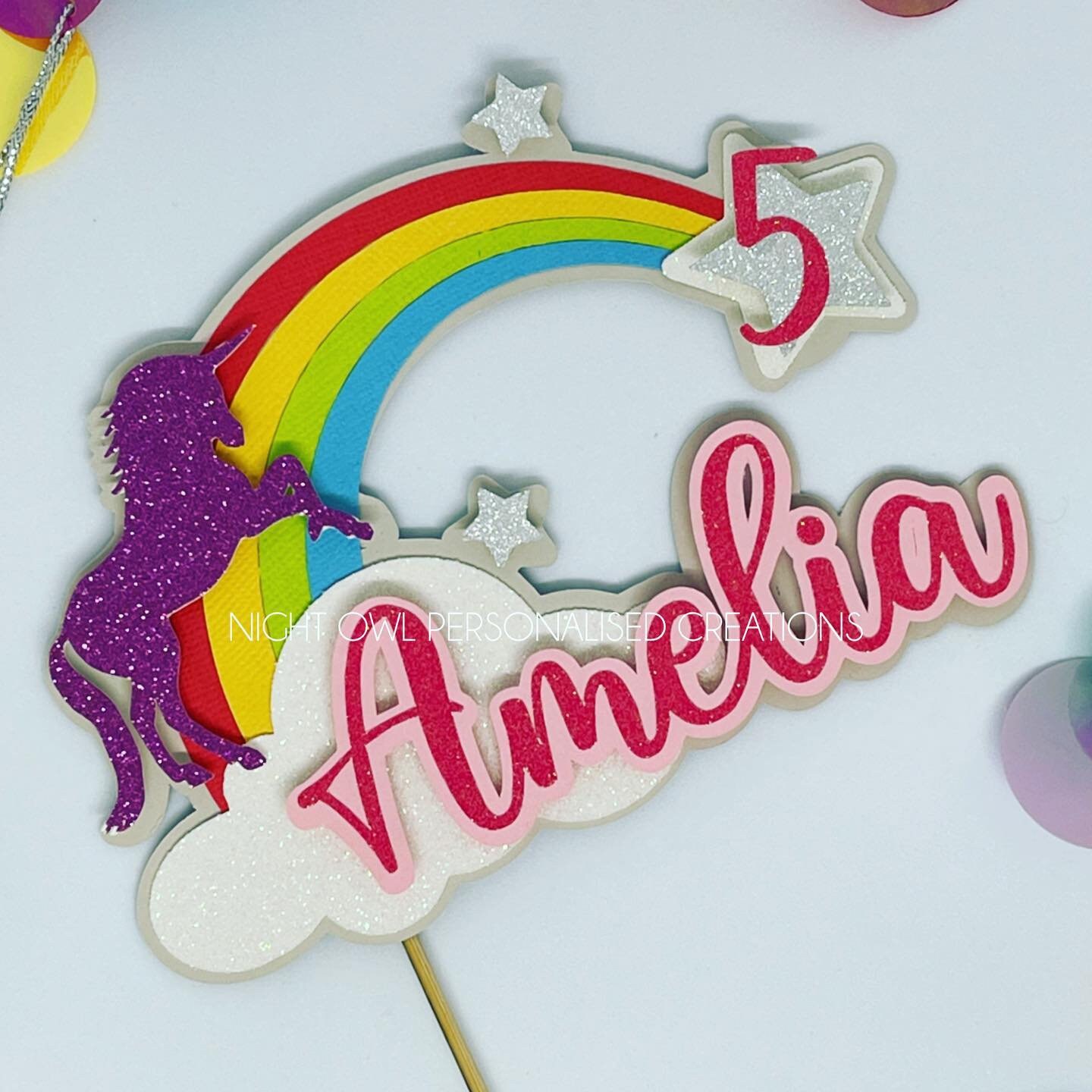 unicorn rainbow cake topper unicorn cake topper rainbow cake etsy