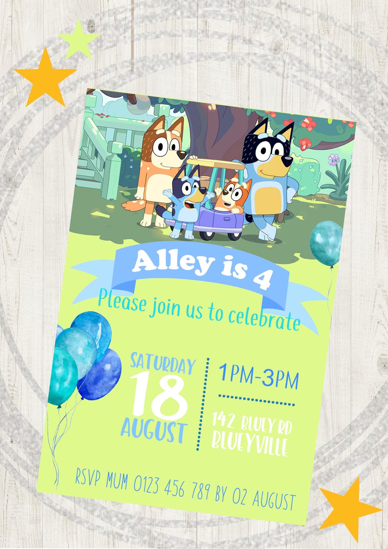Bluey Invitation Digital Bluey Party Invite Bluey and Bingo Etsy