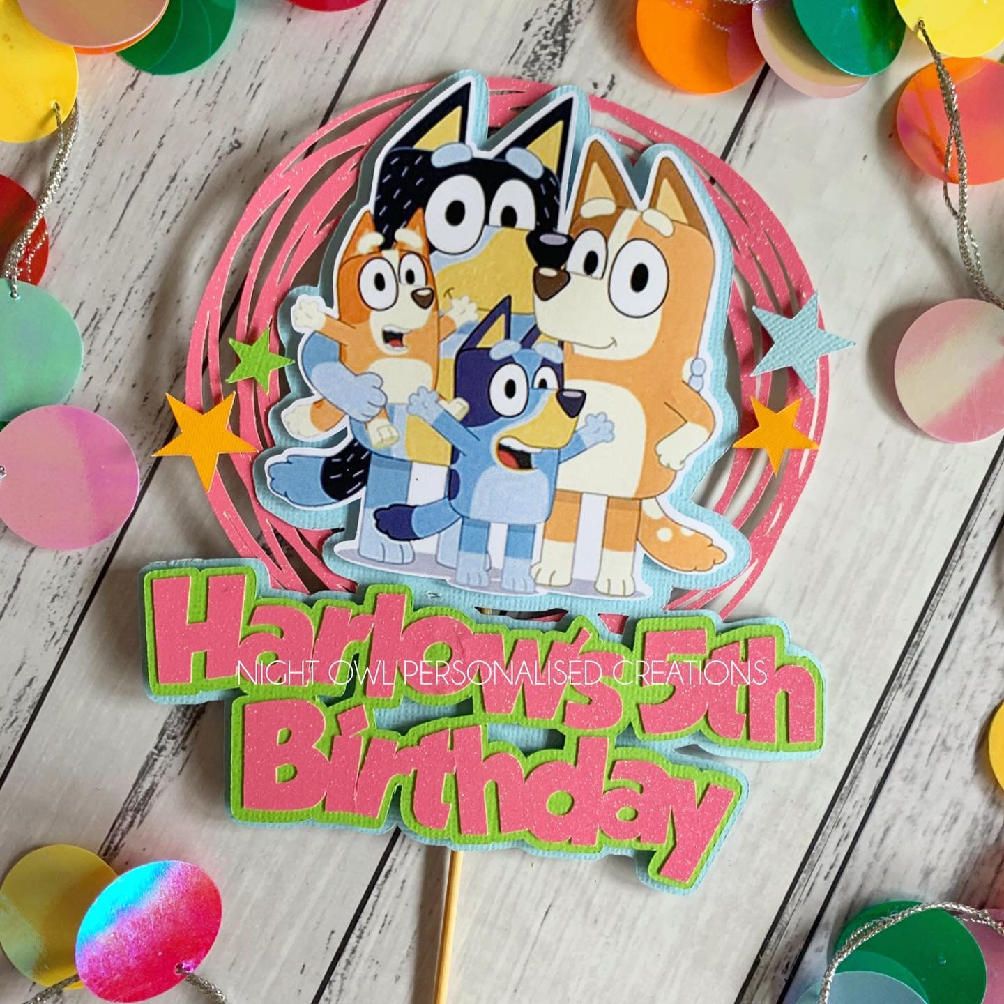 Bluey Cake Topper Bluey Birthday Cake Topper Bluey Bingo Etsy In 2021
