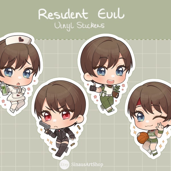 2" Vinyl Sticker - Resident Evil  0 Rebecca Chambers Alternate Outfits