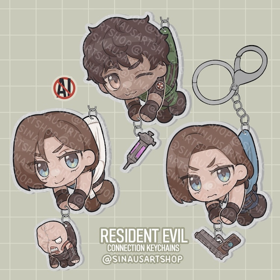Resident Evil 3 Keychain - Jill Valentine and Carlos Oliveira