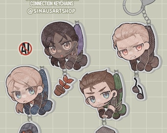 Resident Evil 5 Keychain - Chris Redfield, Sheva Alomar, Albert Wesker and Jill Valentine