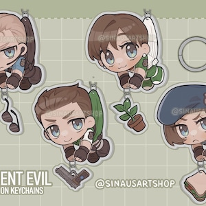 PRE-ORDER Resident Evil Albert Wesker, Chris Redfield, Rebecca Chambers and Jill Valentine Connection Keychains