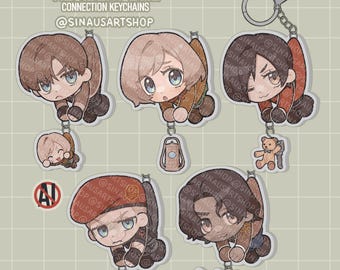 Chaveiro de Resident Evil 4 - Leon Kennedy, Ashley Graham, Ada Wong, Luis Sera e Jack Krauser