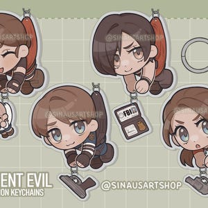 PRE-ORDER Resident Evil 2 Claire Redfield, Leon Kennedy and Ada Wong Connection Keychains
