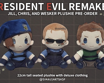 PREORDINA! Peluche Chibi da 22 cm - Jill Valentine, Albert Wesker e Chris Redfield di Resident Evil