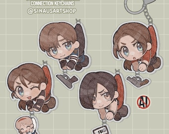 Resident Evil 2 Keychain - Claire Redfield, Leon Kennedy and Ada Wong