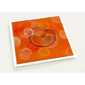 Tarjetas de felicitación plegadas con diseño abstracto naranja intenso, inspiradas en la energía del chakra sacro (paquete de 10) / Papel de seda estucado / Envío gratuito / Ecológicas