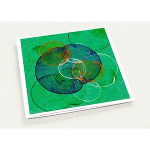 Tarjetas de felicitación plegadas, abstractas y audaces, inspiradas en la energía del chakra del corazón (paquete de 10) / Papel de seda estucado / Envío gratuito / Ecológicas