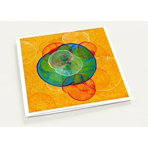 Astratto giallo, ispirato all'energia del chakra del plesso solare – Biglietti d'auguri piegati (confezione da 10) / Carta patinata di seta / Spedizione gratuita / Ecologico