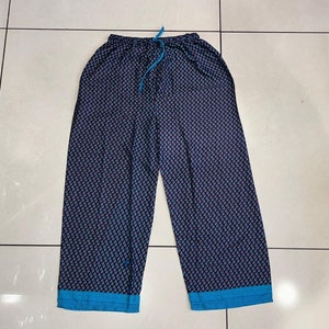 Stylish boho pants with wide legs, Elastic Waist Boho Trousers, Wide Leg Pant, Festival Trousers, Blue Trouser with Side Pockets